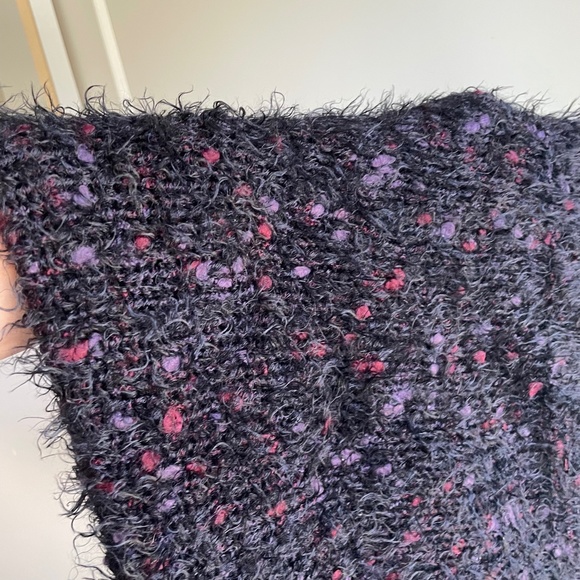 Soft Black Tinsel Knit Cropped Sweater Jacket - Picture 7 of 14